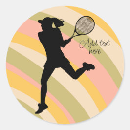 Tennis Meisje Speler Vrouwen Tennis Ronde Sticker