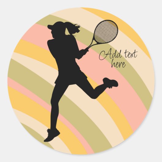 Tennis Meisje Speler Vrouwen Tennis Ronde Sticker (Voorkant)