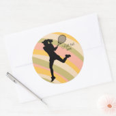Tennis Meisje Speler Vrouwen Tennis Ronde Sticker (Envelop)