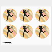 Tennis Meisje Speler Vrouwen Tennis Ronde Sticker (Vel)