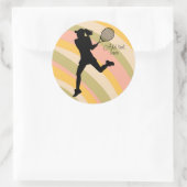 Tennis Meisje Speler Vrouwen Tennis Ronde Sticker (Tas)