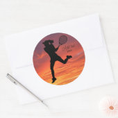 Tennis Meisje Speler Vrouwen Tennis Ronde Sticker (Envelop)