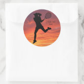 Tennis Meisje Speler Vrouwen Tennis Ronde Sticker (Tas)