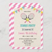 Tennis meisje thema uitnodiging (Voorkant / Achterkant)