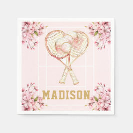 Tennis Meisje Verjaardag Gepersonaliseerd Servet