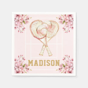 Tennis Meisje Verjaardag Gepersonaliseerd Servet