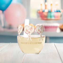 Tennis Meisje Verjaardag Gepersonaliseerde Waterve Wijnglas Zonder Voet