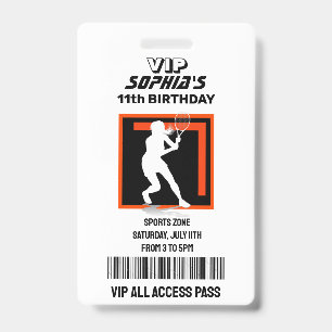 Tennis Meisje Verjaardag Speler Badge