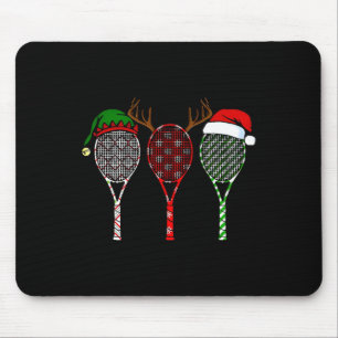 Tennis Merry Chistmas 3 Tennis Racket Kerstmis Muismat