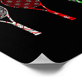 Tennis Merry Chistmas 3 Tennis Racket Kerstmis Poster (Hoek)