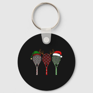 Tennis Merry Chistmas 3 Tennis Racket Kerstmis Sleutelhanger