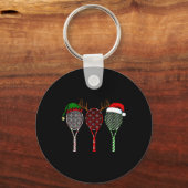 Tennis Merry Chistmas 3 Tennis Racket Kerstmis Sleutelhanger (Voorkant)