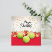 Tennis Merry Kerstmis en Happy Nieuwjaar Feestdagenkaart (Staand voorkant)