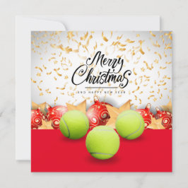 Tennis Merry Kerstmis en Happy Nieuwjaar Feestdagenkaart