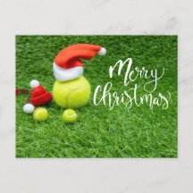 Tennis Merry Kerstmis met bal op groen