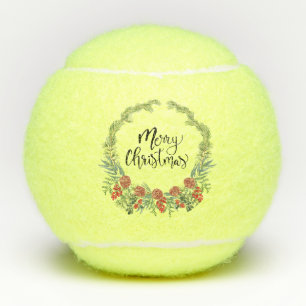 Tennis Merry Kerstmis met bloemzwavel Tennisballen