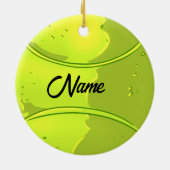 Tennis Merry Kerstmis met kerstman bovenaan Keramisch Ornament (Achterkant)