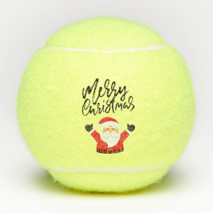 Tennis Merry Kerstmis met kerstman bovenaan Tennisballen