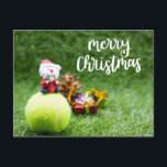 Tennis Merry Kerstmis met kerstman Briefkaart<br><div class="desc">Tennis Merry Kerstmis met kerstman</div>
