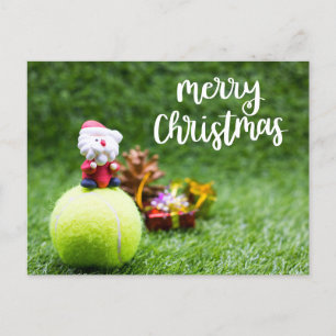Tennis Merry Kerstmis met kerstman Briefkaart