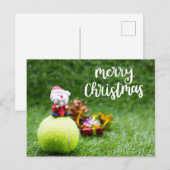 Tennis Merry Kerstmis met kerstman Briefkaart (Voorkant / Achterkant)