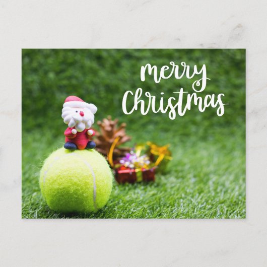 Tennis Merry Kerstmis met kerstman Briefkaart (Voorkant)