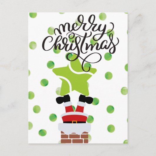 Tennis Merry Kerstmis met kerstman Briefkaart (Voorkant)