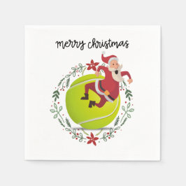 Tennis Merry Kerstmis met kerstman Servet