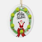 Tennis Merry Kerstmis met Kerstmis Keramisch Ornament (Rechts)