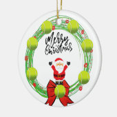 Tennis Merry Kerstmis met Kerstmis Keramisch Ornament (Links)