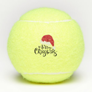 Tennis Merry Kerstmis met Santa hat Tennis Balls Tennisballen