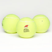 Tennis Merry Kerstmis met Santa hat Tennisballen (Multi)