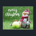 Tennis Merry Kerstmis met Snowman Briefkaart<br><div class="desc">Tennis Merry Kerstmis met Snowman</div>