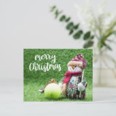 Tennis Merry Kerstmis met Snowman Briefkaart (Staand voorkant)