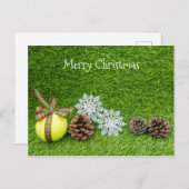 Tennis Merry Kerstmis met tennisbal Briefkaart (Voorkant / Achterkant)