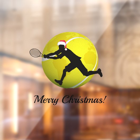 Tennis Merry-kersttekstspeler & Santa Hat Raamsticker (Vel 2)