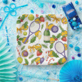 Tennis met kerstbal en racket papieren bordje (Feest)