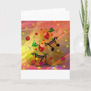 Tennis met muzieknoten in Kerstmis Feestdagen Kaart