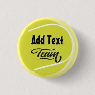 Tennis met Naam van uw Team op Koop Ronde Button 3,2 Cm