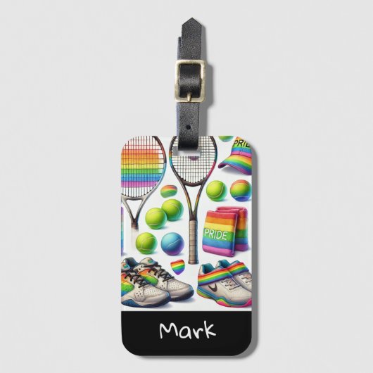Tennis met naam voor The Pride Bagagelabel (Voorkant (verticaal))