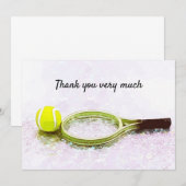 Tennis met racket, dank je wel heel veel speler bedankkaart (Voorkant / Achterkant)