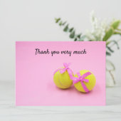 Tennis met racket, dank je wel heel veel speler bedankkaart (Staand voorkant)