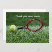 Tennis met racket, dank je wel heel veel speler bedankkaart (Voorkant / Achterkant)