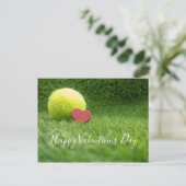Tennis met rood hart voor Valentijnsdag Briefkaart (Staand voorkant)