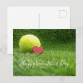 Tennis met rood hart voor Valentijnsdag Briefkaart (Voorkant / Achterkant)