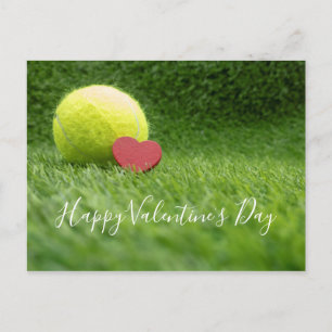 Tennis met rood hart voor Valentijnsdag Briefkaart