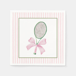 Tennis met roze streep servet