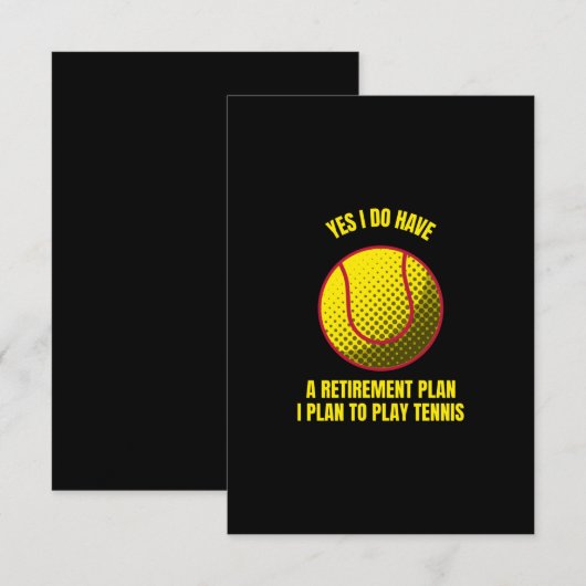 Tennis mijn pensioenplan grappig tennisbalsporten bedankkaart (Voorkant / Achterkant)