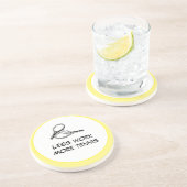 Tennis Minder werken meer tennis met racket en bal Zandsteen Onderzetter (Zijkant)