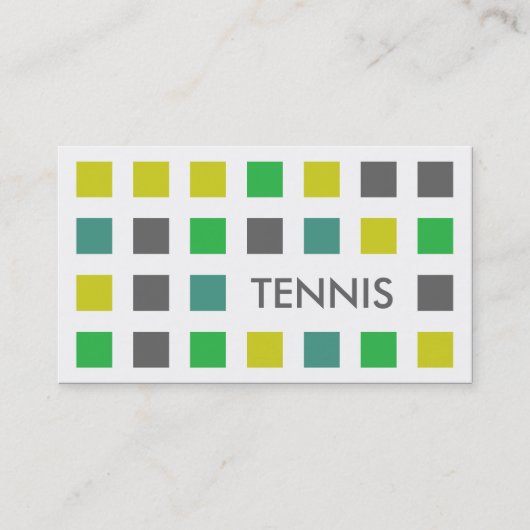 TENNIS (mod-vierkanten) Visitekaartje (Voorkant)